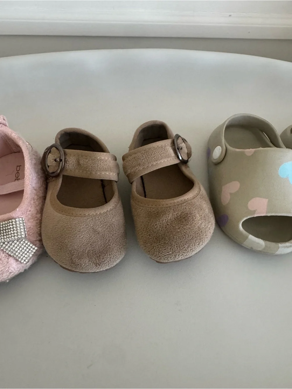 bebe Pink Sparkle Bow Baby Ballet Flats